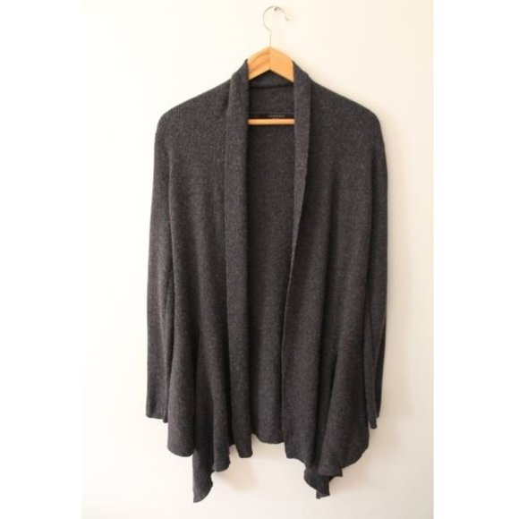 All Saints Keld Wool & Alpaca Cardigan in Cinder Black Marl Size Medium - Picture 2 of 5